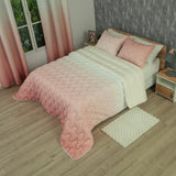 Cubrelecho para cama doble rosado degradé Sfumato superacolchado 140x190 cm microfibra