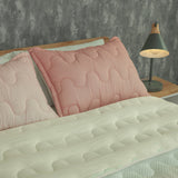 Cubrelecho para cama doble rosado degradé Sfumato superacolchado 140x190 cm microfibra