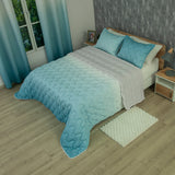 Cubrelecho para cama doble azul degradé Sfumato superacolchado en microfibra 140x190 cm