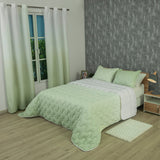 Cubrelecho para cama doble verde degradé Sfumato superacolchado en microfibra 140x190 cm