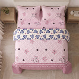 Cubrelecho sencillo rosado Pradera Rosé termosellado en microfibra 100x190 cm