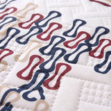 Cubrelecho Red Retro sencillo blanco y azul oscuro en microfibra 100x190 cm termosellado
