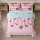 Cubrelecho sencillo rosado Oasis Malva en microfibra termosellada 100x190 cm