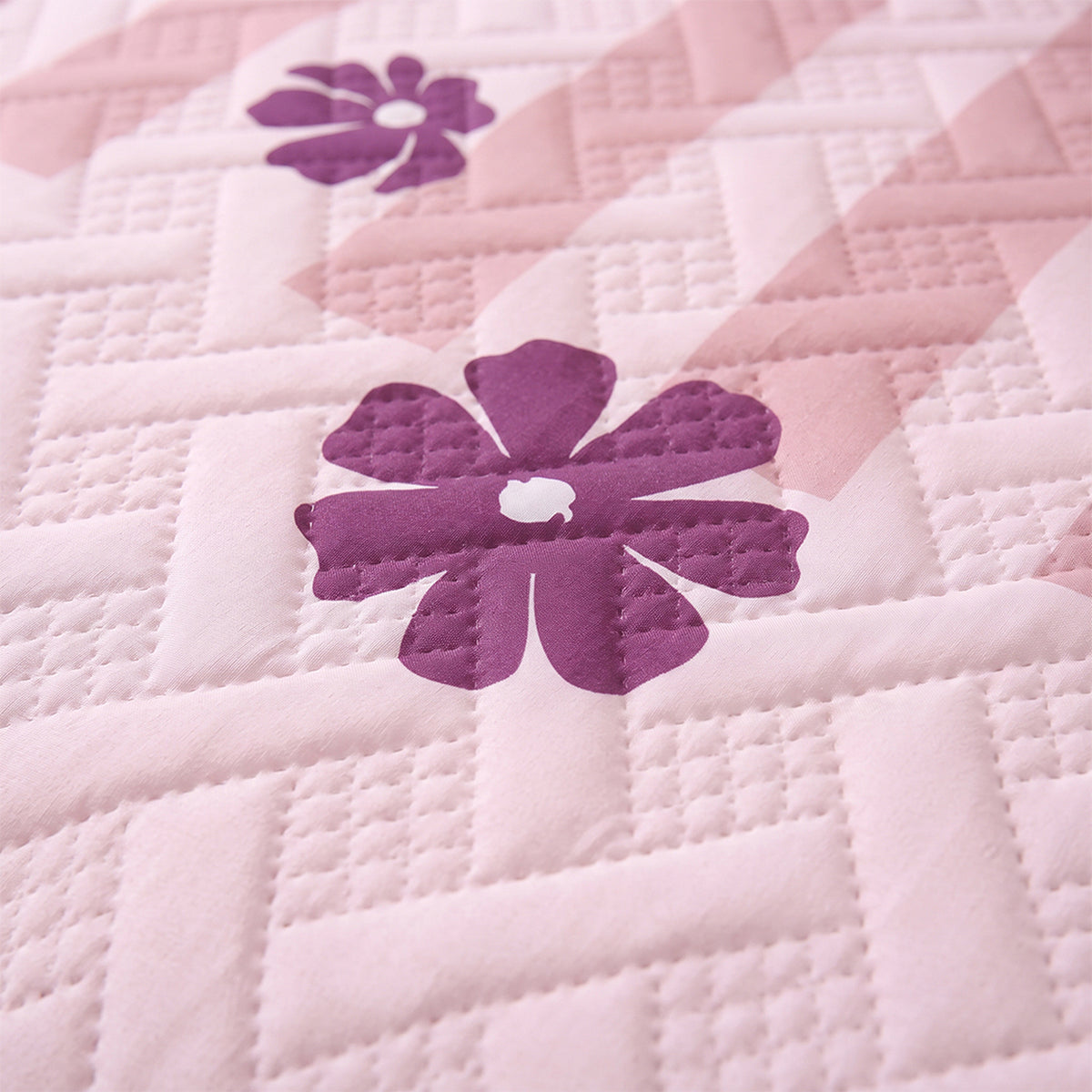 Cubrelecho sencillo rosado Oasis Malva en microfibra termosellada 100x190 cm