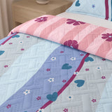 Cubrelecho sencillo rosado Oasis Malva en microfibra termosellada 100x190 cm