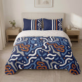 Cubrelecho sencillo azul oscuro Vanguardia Zafiro en microfibra 100x190 cm termosellado