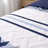Cubrelecho sencillo azul oscuro Vanguardia Zafiro en microfibra 100x190 cm termosellado