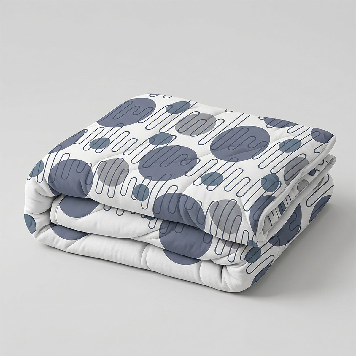 Cubrelecho para cama doble azul oscuro y blanco 140x190 cm doble faz en microfibra