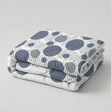 Cubrelecho para cama doble azul oscuro y blanco 140x190 cm doble faz en microfibra