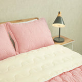 Cubrelecho king rosado Flora superacolchado en microfibra 200x200 cm