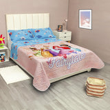 Cubrelecho infantil semidoble rosado Disney Core Princesa doble faz 120x190 cm
