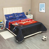 Cubrelecho infantil semidoble rojo Disney Core Rayo McQueen doble faz 120x190 cm microfibra