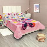 Cubrelecho infantil sencillo rosado Disney Core Minnie jr doble faz 100x190 cm de microfibra