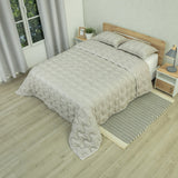 Cubrelecho acolchado gris Equilibrio queen 160x190 cm doble faz en microfibra