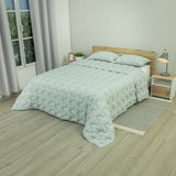 Cubrelecho acolchado queen verde claro Equilibrio doble faz 160x190 cm