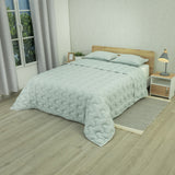 Cubrelecho acolchado queen verde claro Equilibrio doble faz 160x190 cm