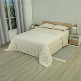 Cubrelecho acolchado crema Equilibrio queen 160x190 cm doble faz microfibra