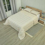 Cubrelecho acolchado crema Equilibrio queen 160x190 cm doble faz microfibra