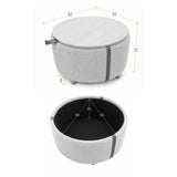 Mesa de centro baúl Bari plata oasis 62x37 cm tapizada en tela