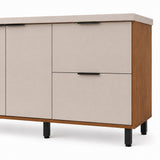 Cocina Ibiza Natural y Blanco Apagado 160x163.5cm con Cuatro Puertas sin Mesón y Sin Estufa