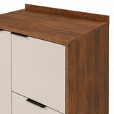 Cocina Tahiti Natural y Blanco Apagado 120x163.5cm con Cuatro Puertas sin Mesón y Sin Estufa