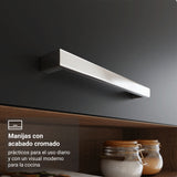 Cocina integral Deli marrón y negro en MDP 220x201 cm con mesón de madera aglomerada sin pozuelo y sin estufa