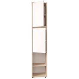 Biblioteca moderna arena y blanco en MDF 33.4x166 cm con 2 puertas