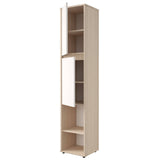 Biblioteca moderna arena y blanco en MDF 33.4x166 cm con 2 puertas