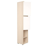 Biblioteca moderna arena y blanco en MDF 33.4x166 cm con 2 puertas
