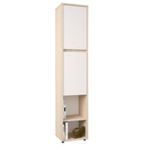 Biblioteca moderna arena y blanco en MDF 33.4x166 cm con 2 puertas