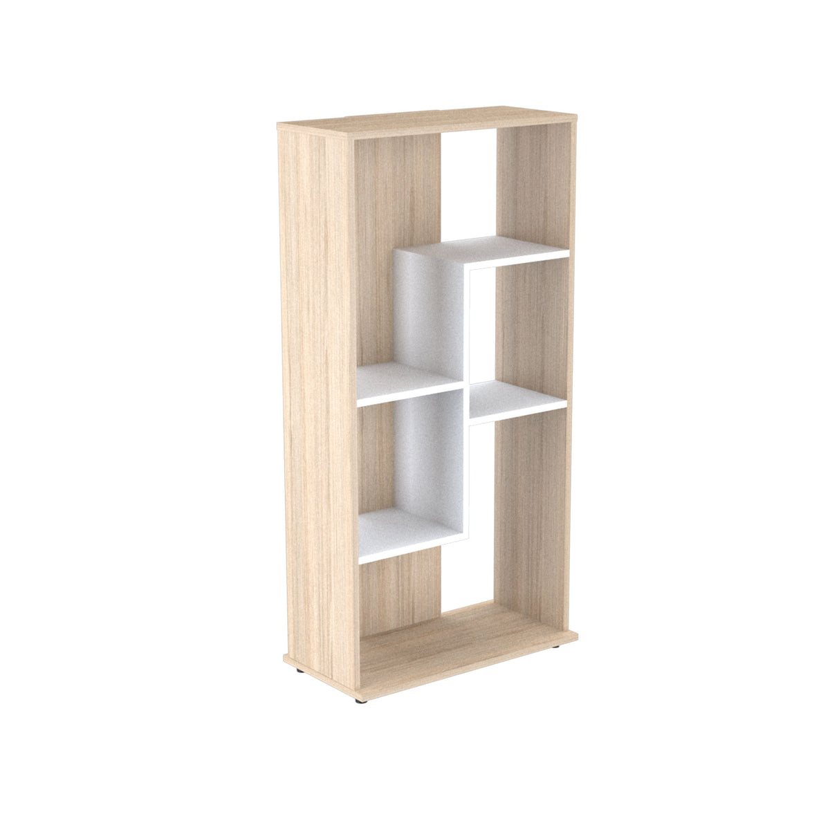 Biblioteca moderna arena y blanco en MDF 60x120 cm con 4 entrepaños