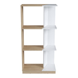 Biblioteca arena y blanco en MDF 60x120 cm con 3 compartimientos