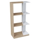 Biblioteca arena y blanco en MDF 60x120 cm con 3 compartimientos