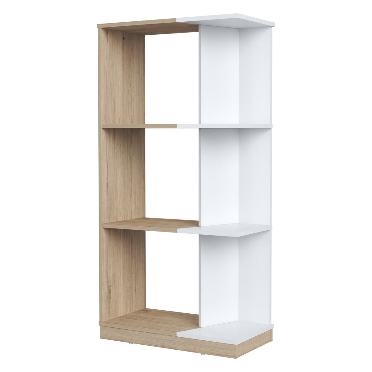 Biblioteca arena y blanco en MDF 60x120 cm con 3 compartimientos