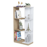 Biblioteca arena y blanco en MDF 60x120 cm con 3 compartimientos