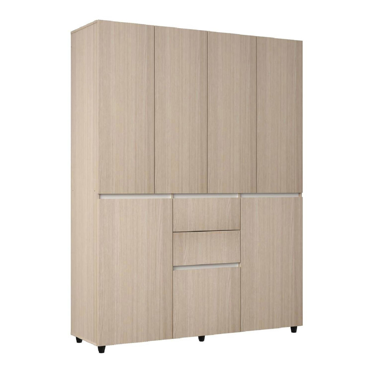 Armario arena 150x200 cm en MDF con 7 puertas y 2 cajones
