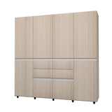 Armario arena y blanco 200x200 cm con 6 puertas y 4 cajones