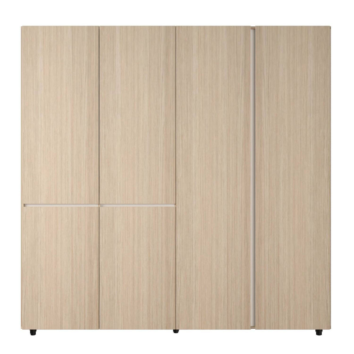 Armario arena y blanco 200x200 cm con 6 puertas y 2 cajones