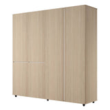 Armario arena y blanco 200x200 cm con 6 puertas y 2 cajones