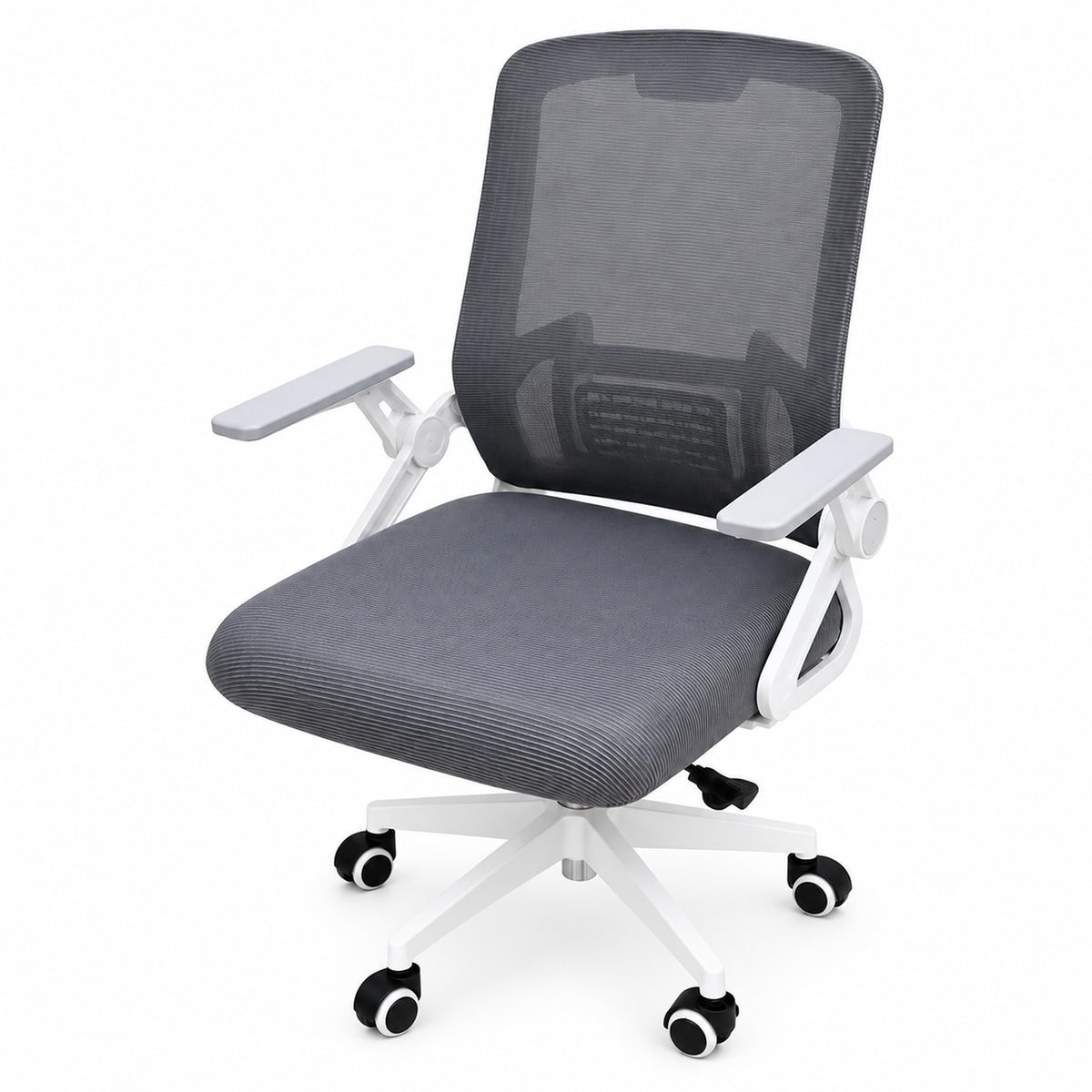 Silla de oficina azul aguamarina ergonómica en malla con brazos abatibles 59x92 cm