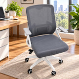 Silla de oficina azul aguamarina ergonómica en malla con brazos abatibles 59x92 cm