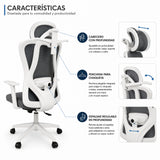 Silla de oficina azul aguamarina en malla con cabecero ajustable y ruedas 65x120 cm