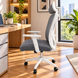 Silla de oficina azul aguamarina en malla con cabecero ajustable y ruedas 65x120 cm