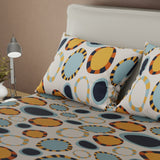 Juego de sábanas Dynamic Stripes queen azul con cortina en microfibra 160x190 cm