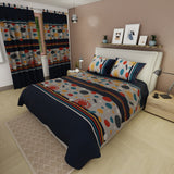 Juego de sábanas Cosmic queen gris con cortina en microfibra 160x190 cm