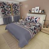 Juego de sábanas Penumbras Rosicler para cama doble con cortina microfibra 140x190 cm