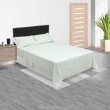 Juego de sábanas Satinada queen verde beige 160x190 cm en algodón 800 hilos