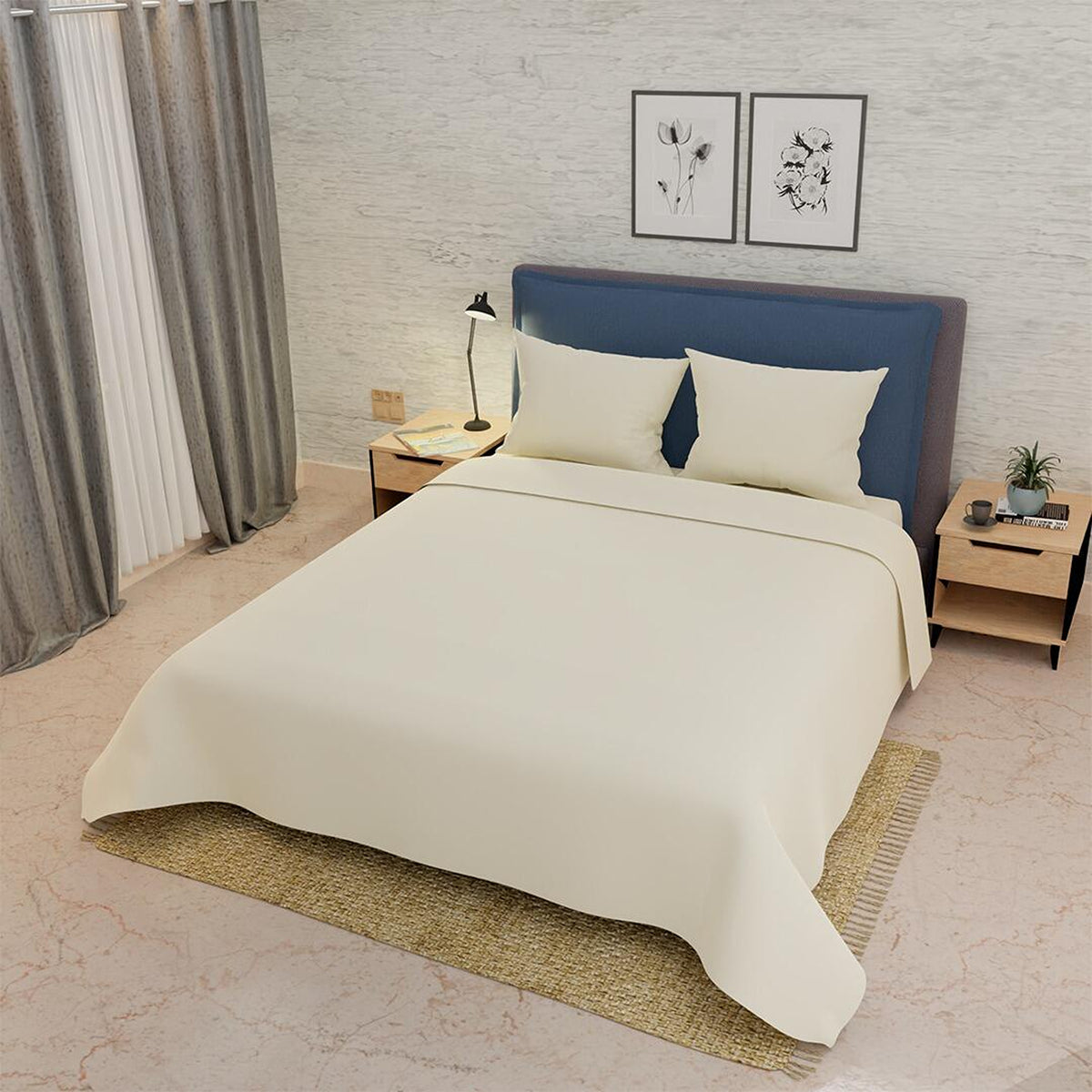 Juego de sábanas My House Confortable queen beige en microfibra suavizada 4 piezas 160x190 cm