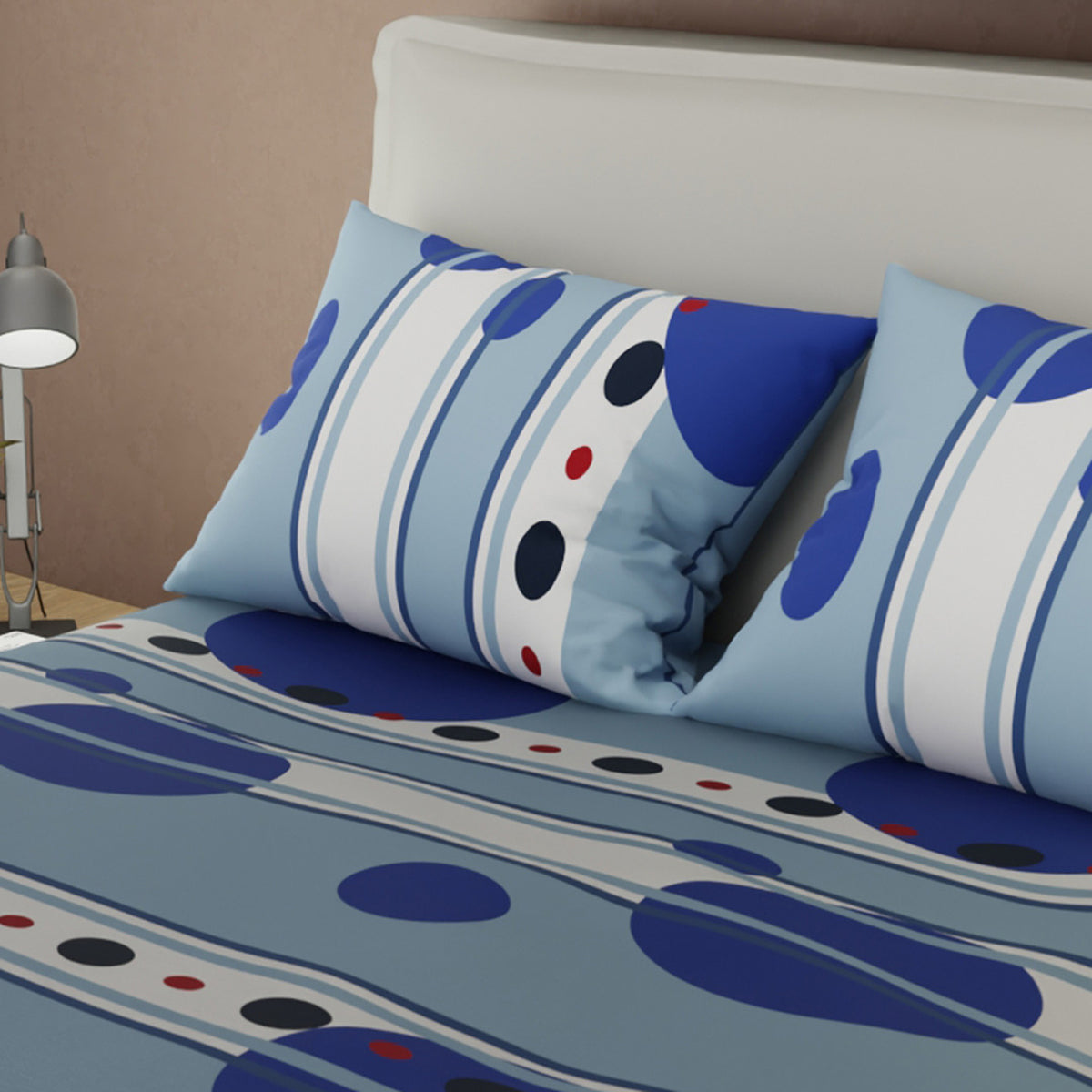 Juego de sábanas Burble Bliss king azul grisáceo microfibra 200x200 cm