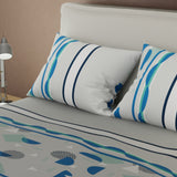 Juego de sábanas Xtreme queen gris y azul en microfibra 160x190 cm 4 piezas